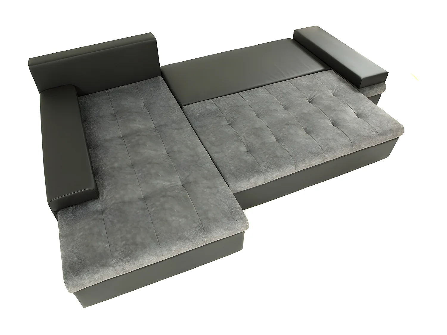 Canapé d'angle Comfivo 121, Gris, Fonction de couchage, Boîte de literie, 274x182x83cm