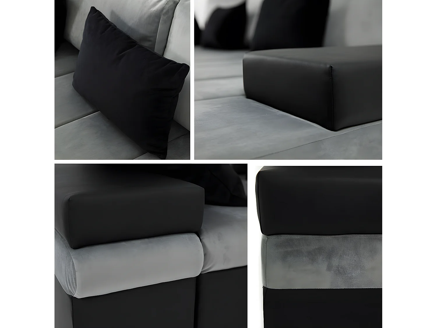 Canapé d'angle Comfivo 121, Gris, Fonction de couchage, Boîte de literie, 274x182x83cm