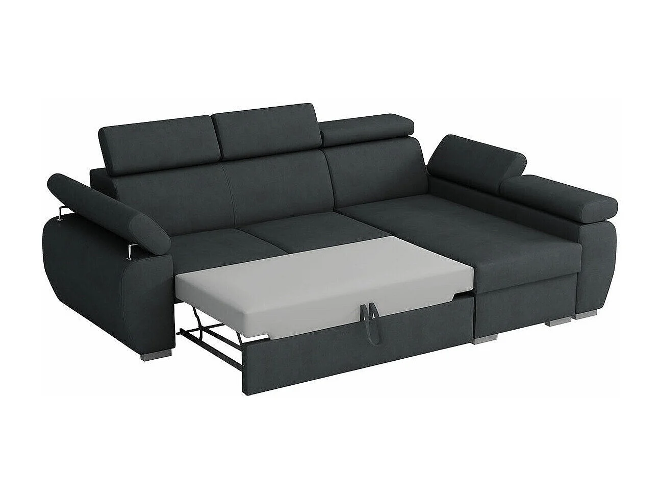 Sofá rinconero Columbus 192, Crema, Función de descanso, Almacenaje, 255x170x85cm