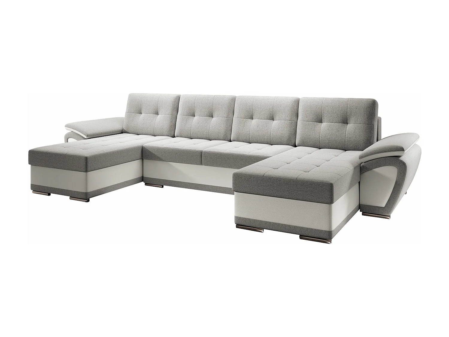 Sofá rinconero Arvada 115, Gris, Función de descanso, Almacenaje, 336x157x97cm