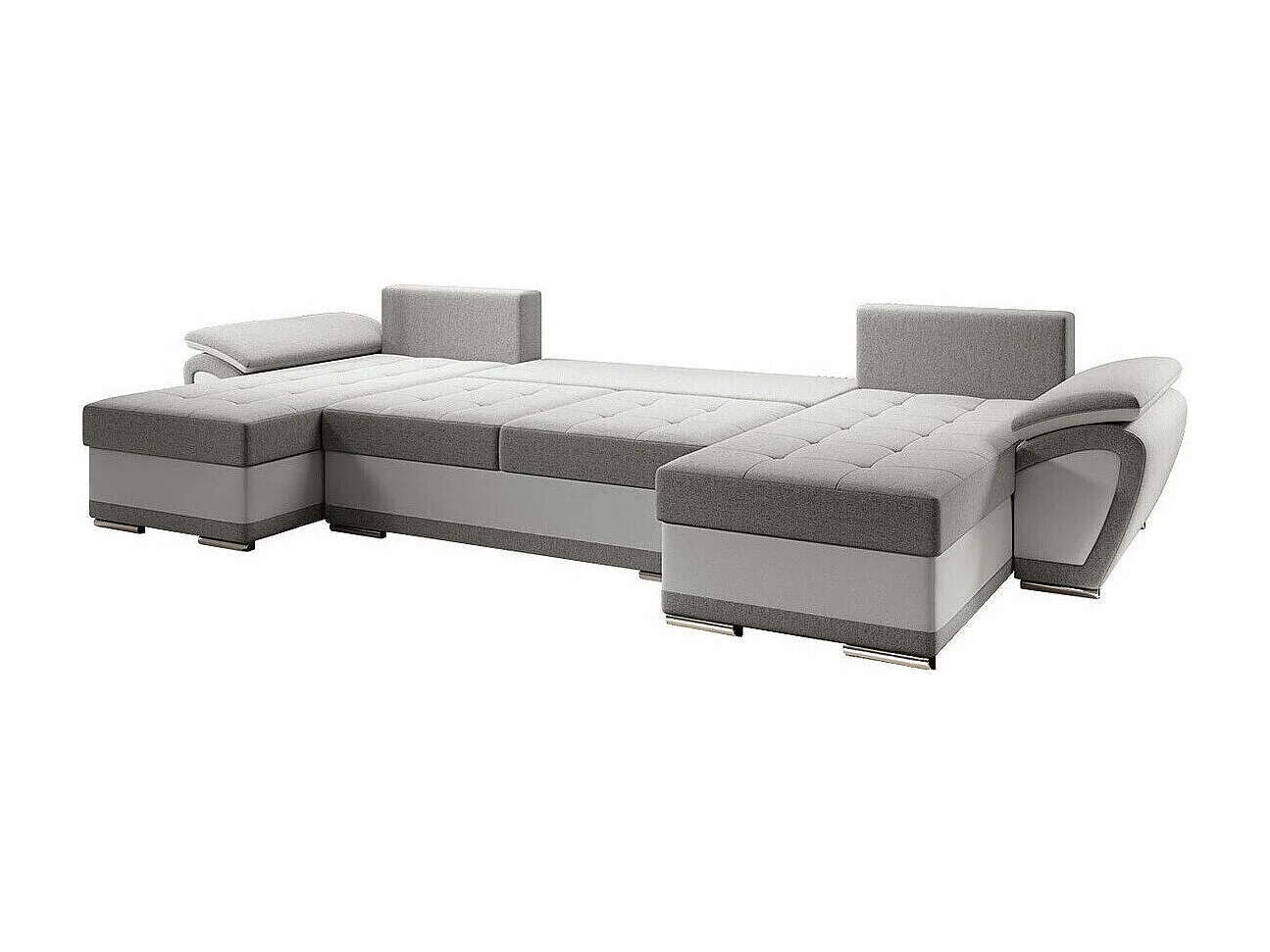 Sofá rinconero Arvada 115, Gris, Función de descanso, Almacenaje, 336x157x97cm