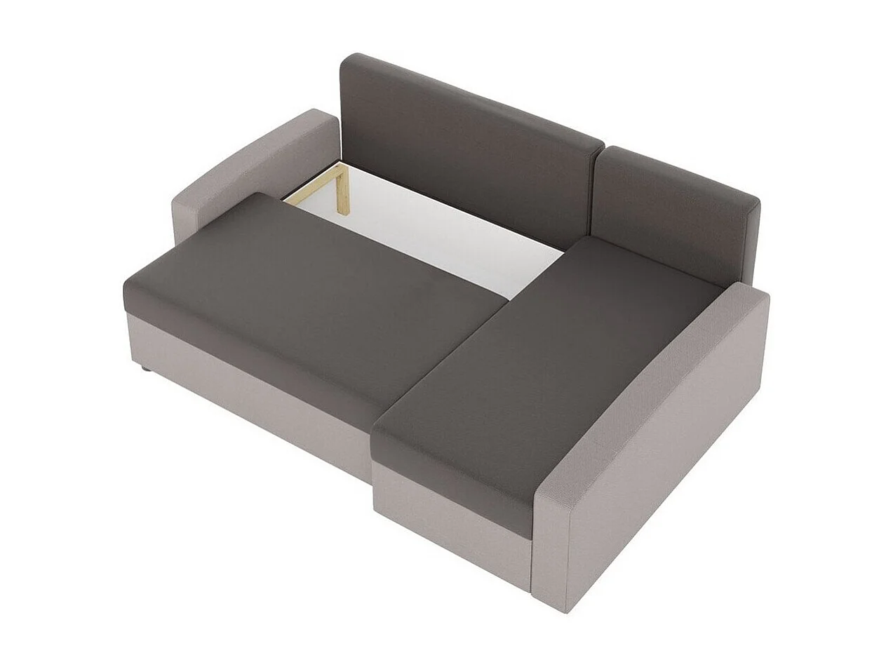 Canapé d'angle Memphis 122, Gris, Fonction de couchage, Boîte de literie, 232x139x83cm