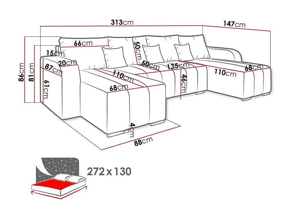 Sofá de canto Muncie 108, Verde, Funcionalidade de dormir, 31x15x9cm