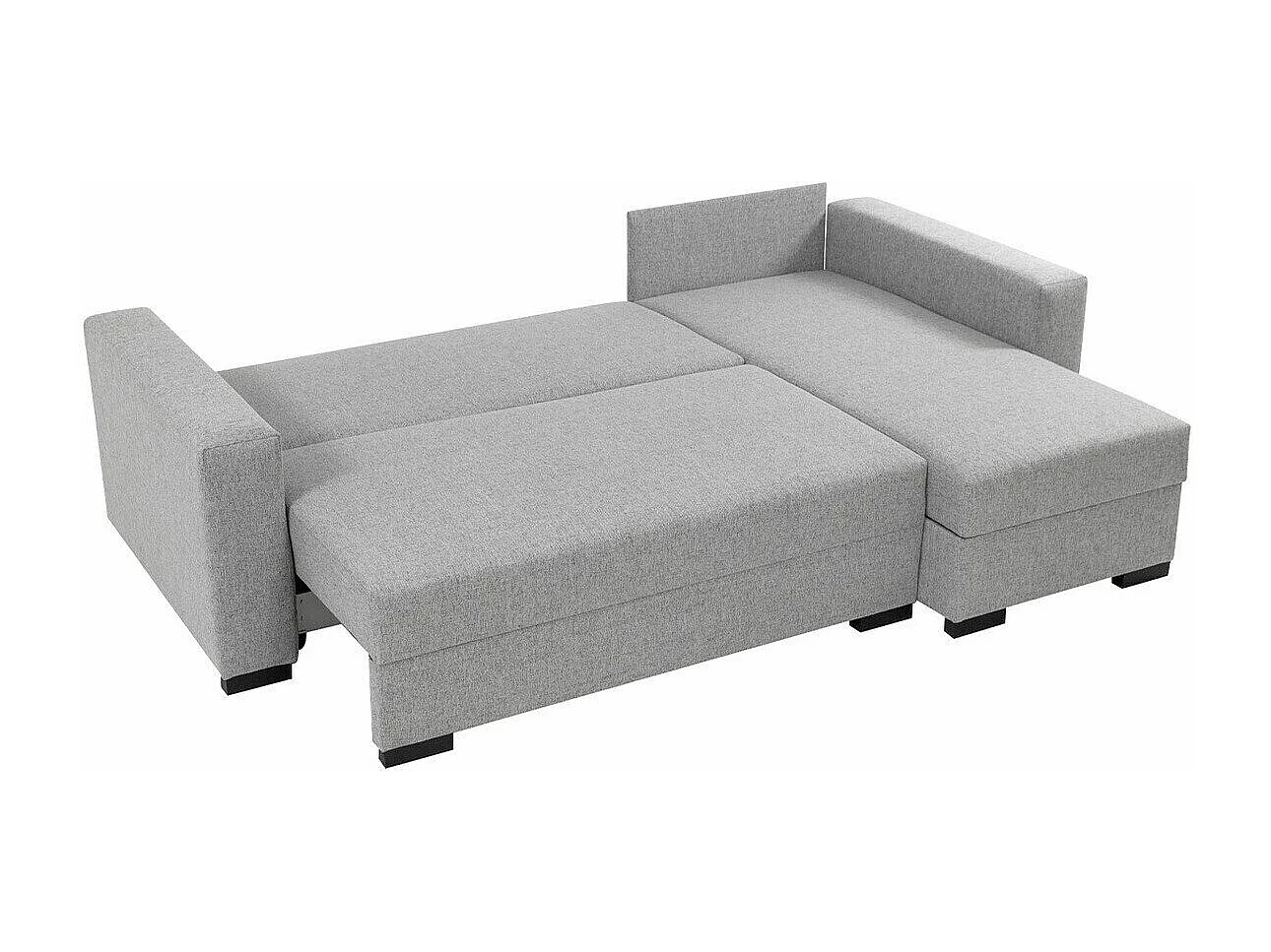 Canapé d'angle Columbus 187, Gris, Fonction de couchage, Boîte de literie, 242x155x88cm