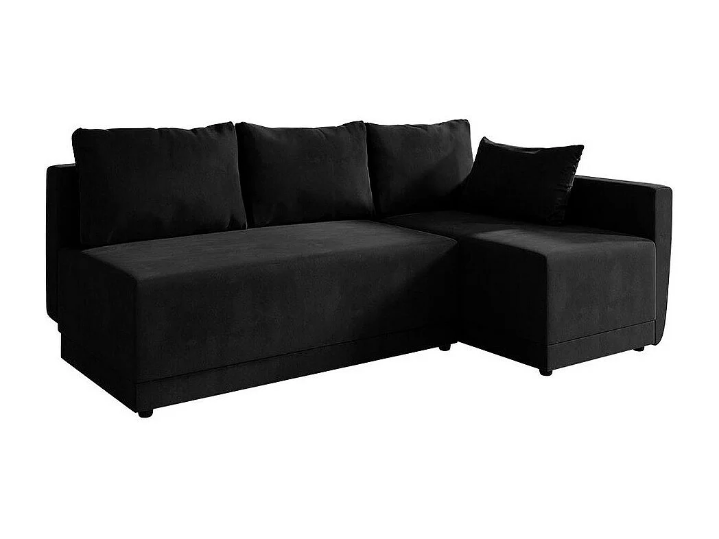 Sofá rinconero Columbus 149, Negro, Función de descanso, Almacenaje, 210x135x85cm