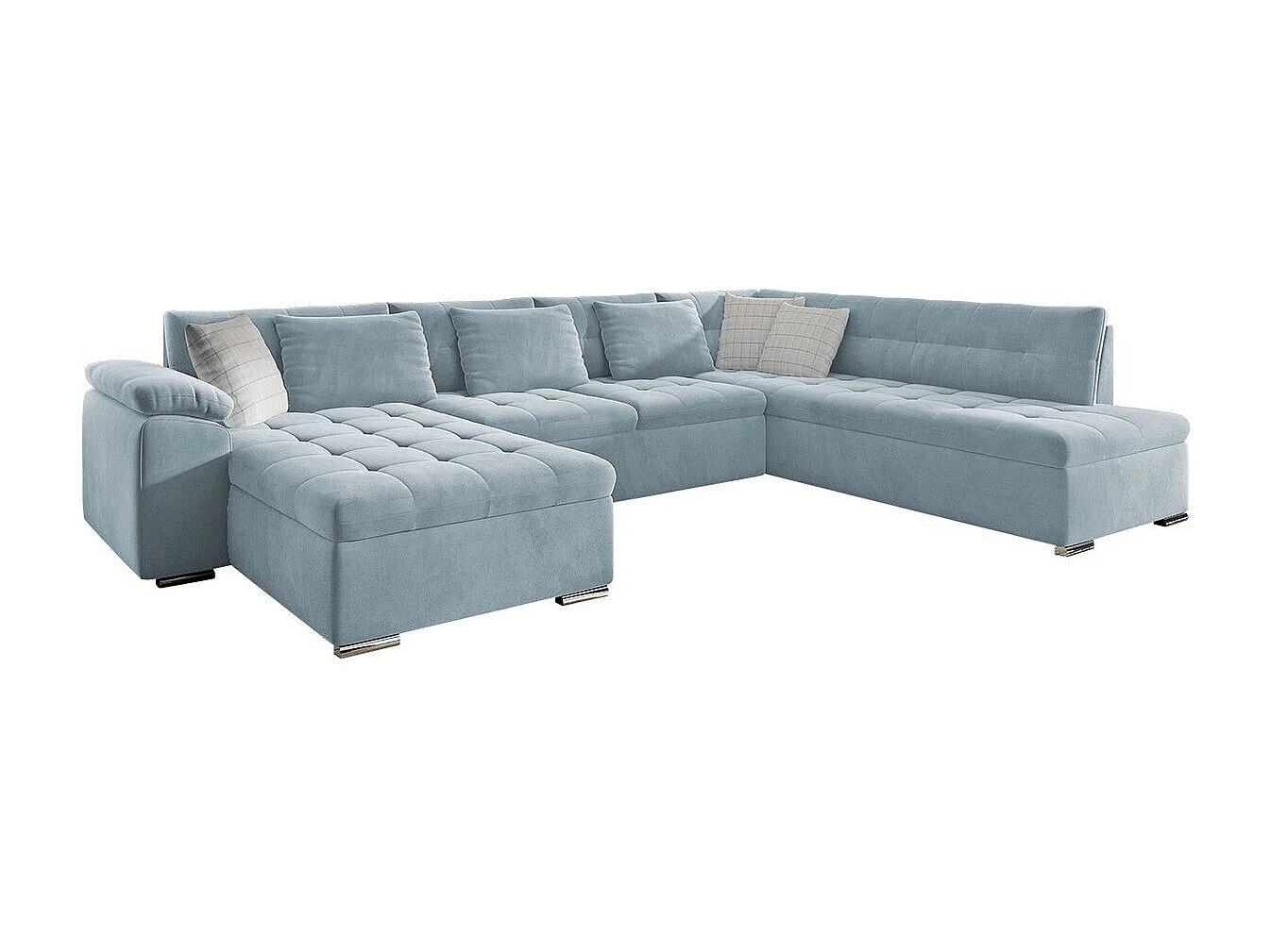 Canapé d'angle Comfivo Gemma II, Gris clair, Disponible, 348x205x76cm