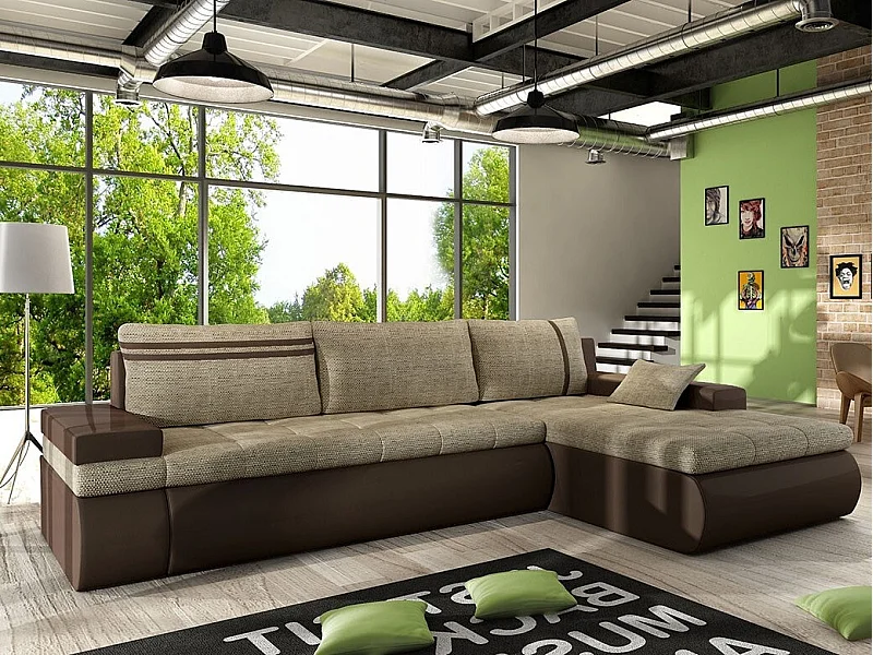 Sofá rinconero Temple 100, Marrón, Función de descanso, Almacenaje, 300x182x90cm