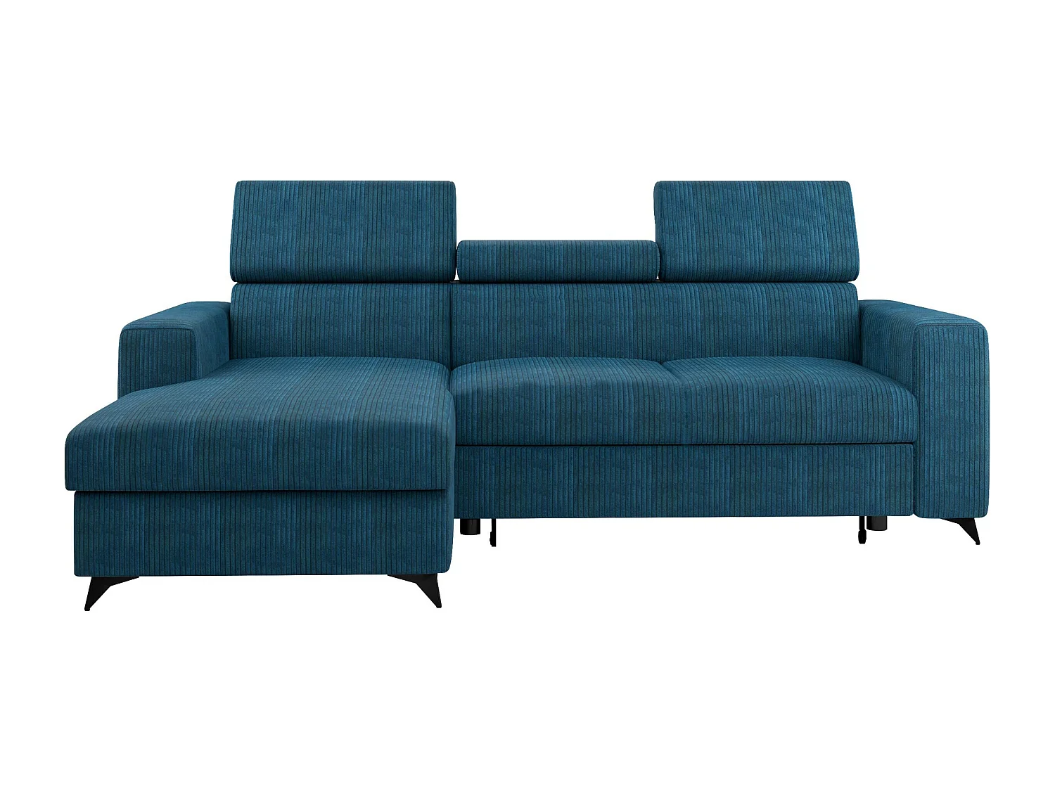 Sofá rinconero Columbus 191, Azul, Función de descanso, Almacenaje, 236x172x82cm