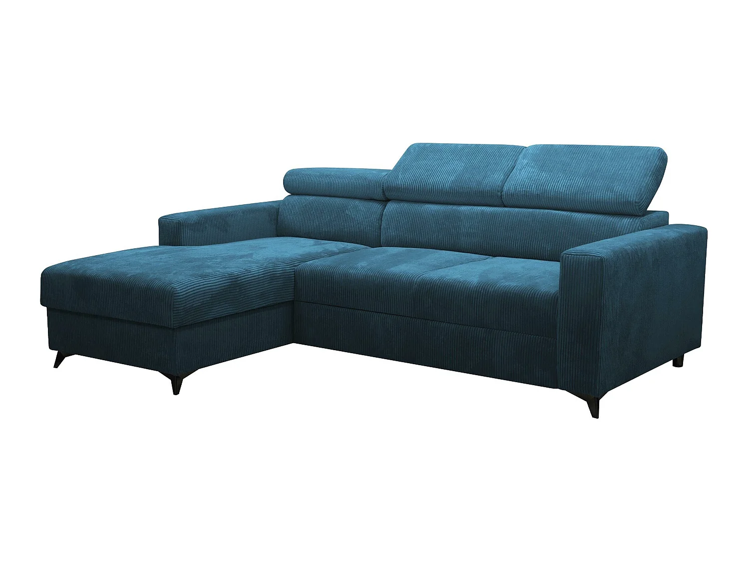 Sofá rinconero Columbus 191, Azul, Función de descanso, Almacenaje