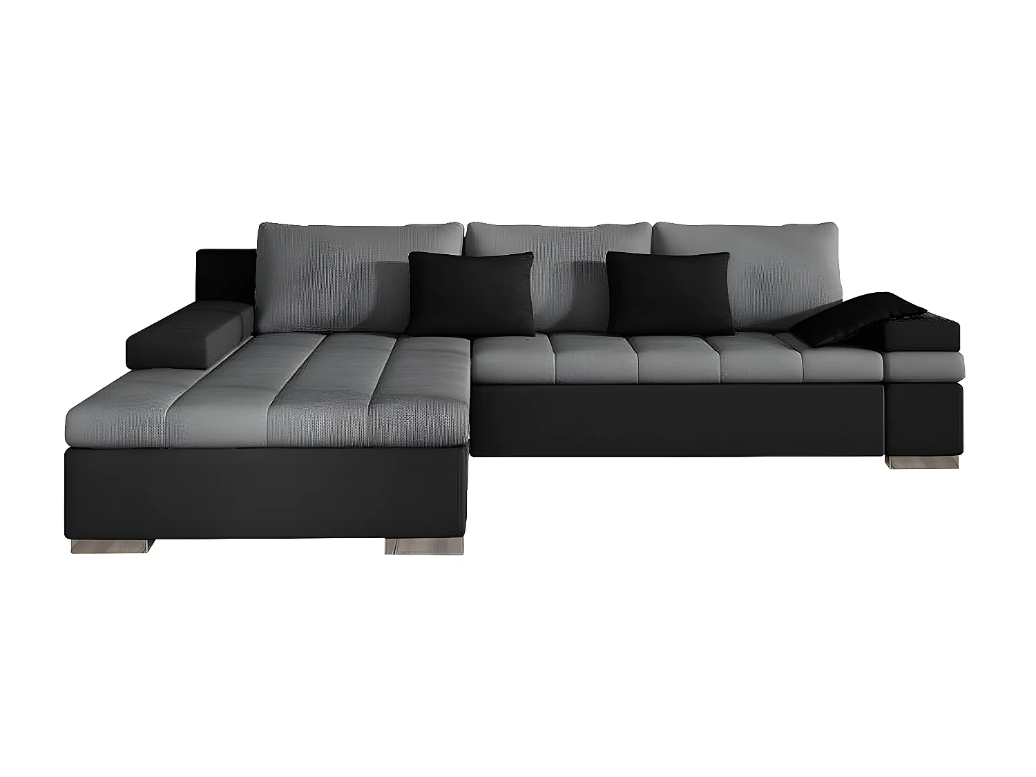 Sofá rinconero Comfivo 113, Gris, Función de descanso, Almacenaje, 310x175x83cm