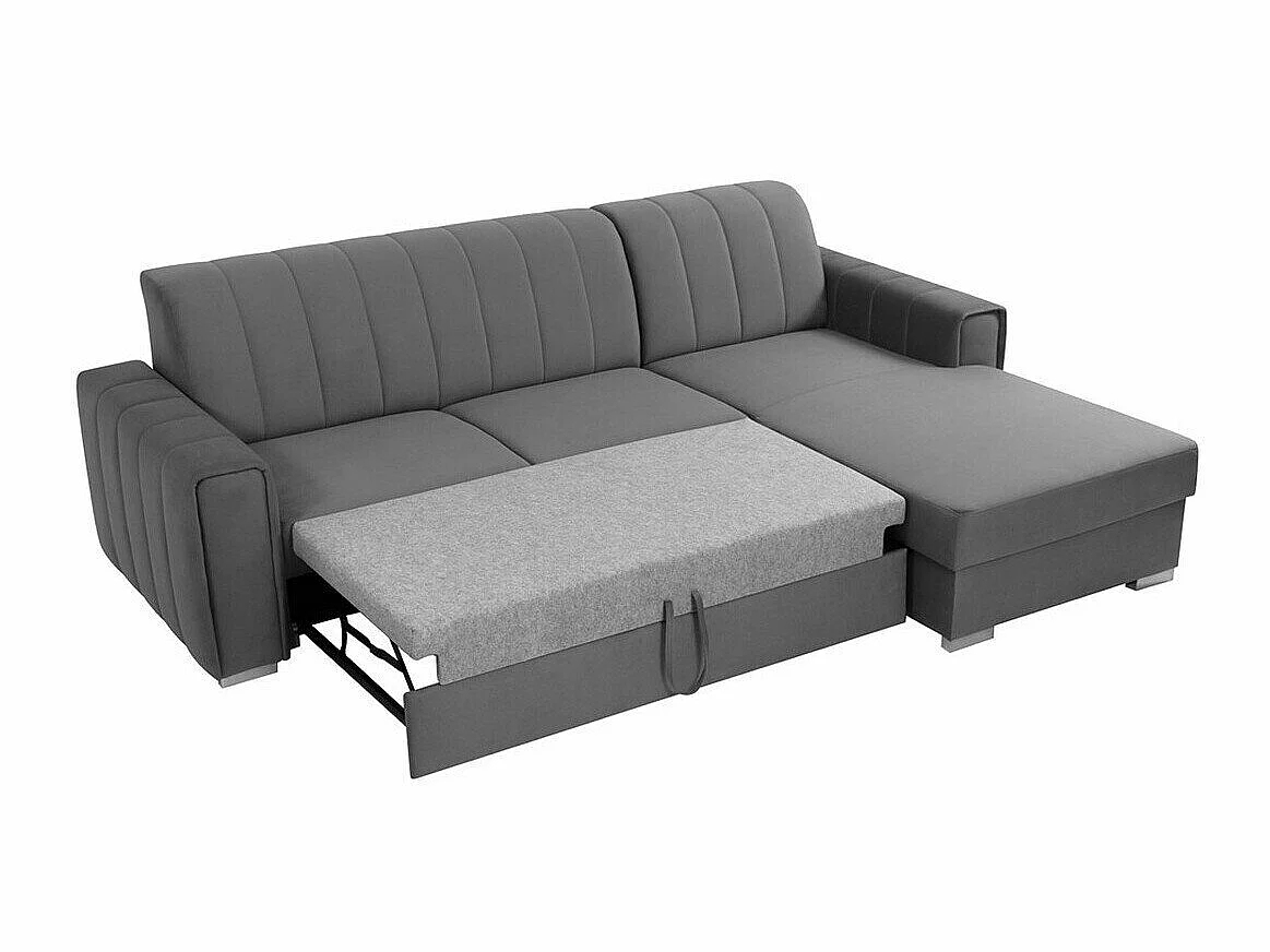 Canapé d'angle convertible 3 places en tissu vert COLUMBUS 260x183x86 cm