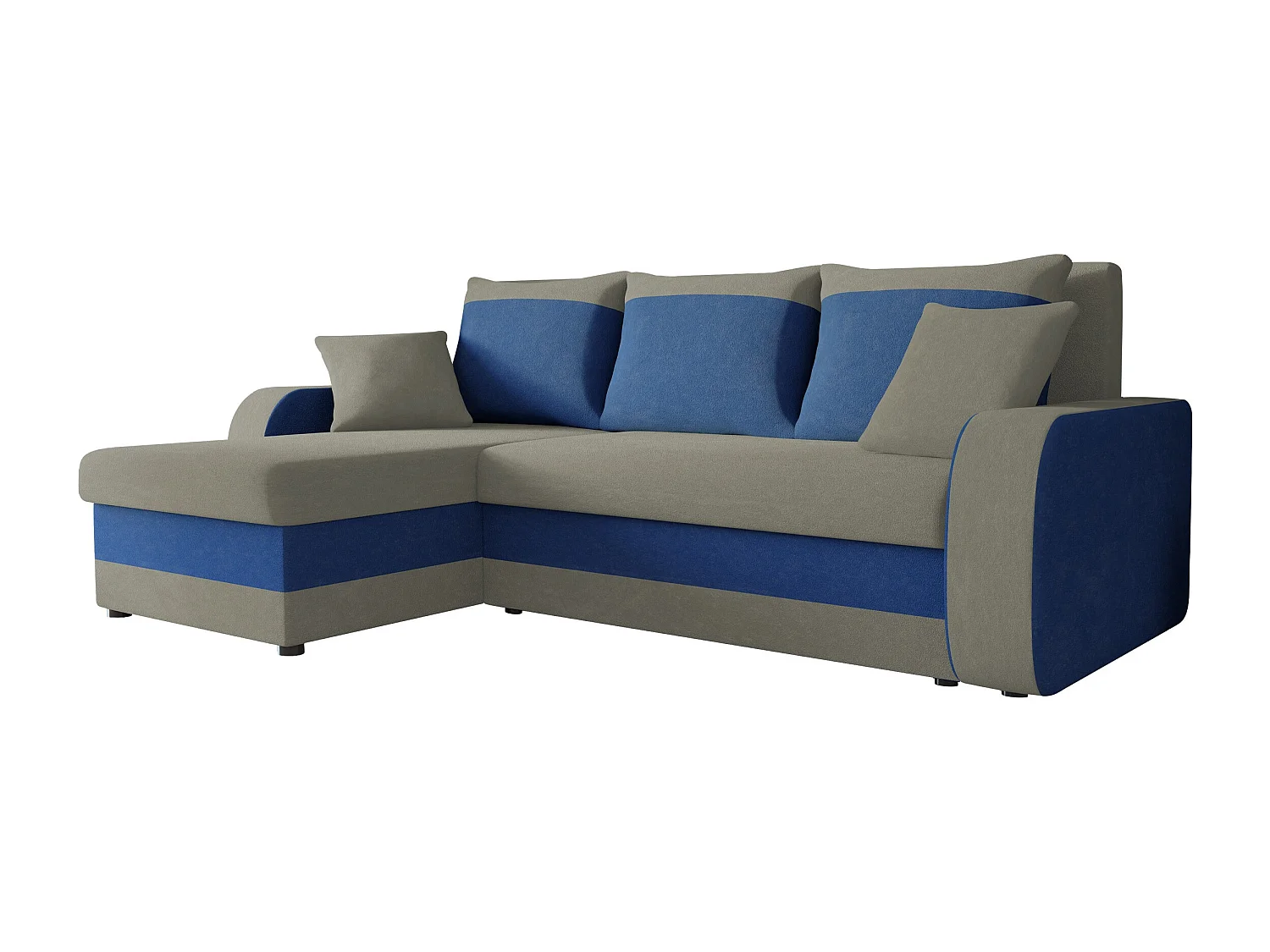 Canapé d'angle Comfivo Melissa I, Bleu, Disponible, 238x147x80cm