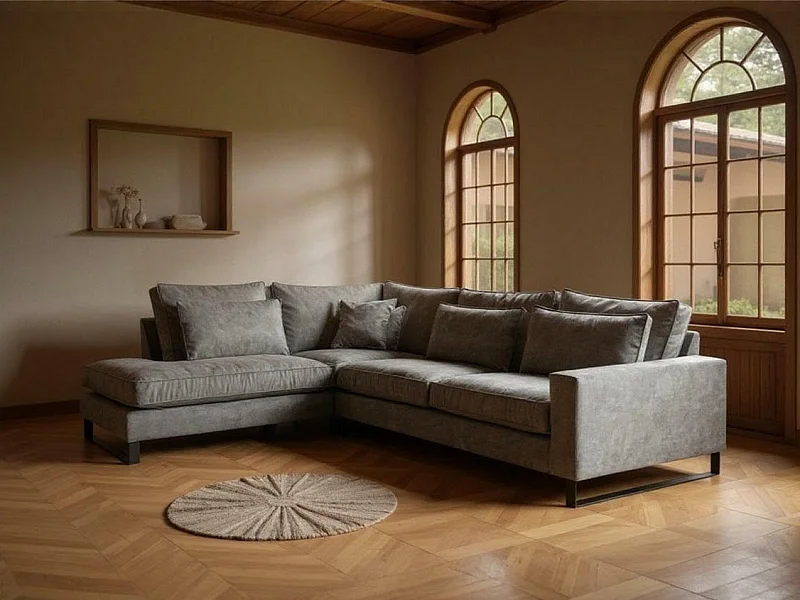 Sofá rinconero Kingsport 111, Gris, 314x224x90cm