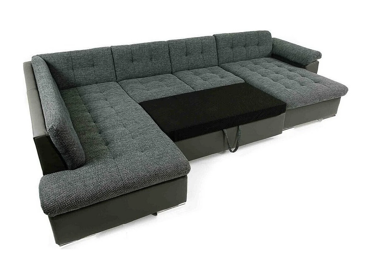 Canapé d'angle Comfivo 141, Gris, Disponible, 348x205x76cm