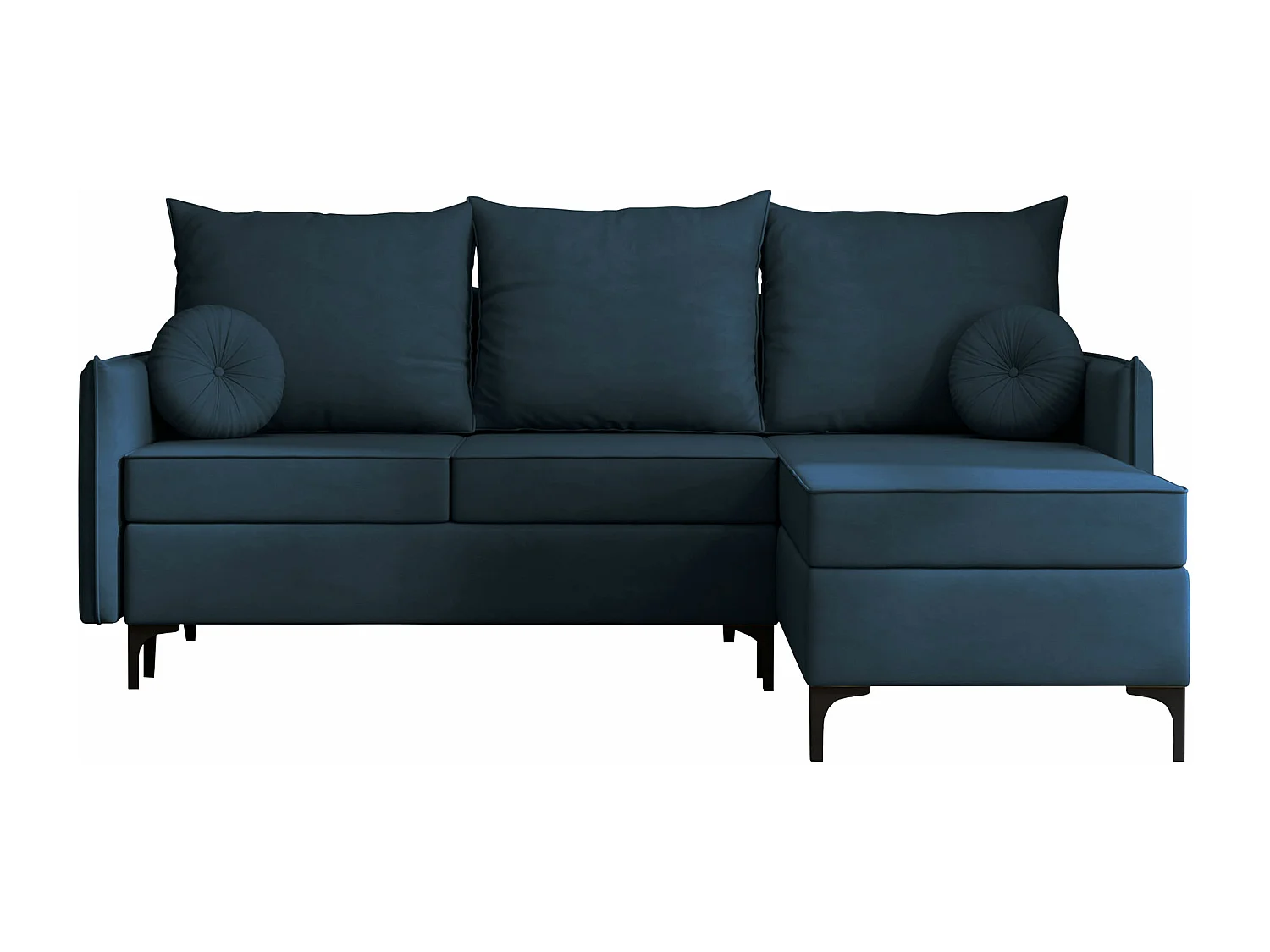 Sofá rinconero Clovis 112, Azul, Función de descanso, Almacenaje, 213x168x101cm