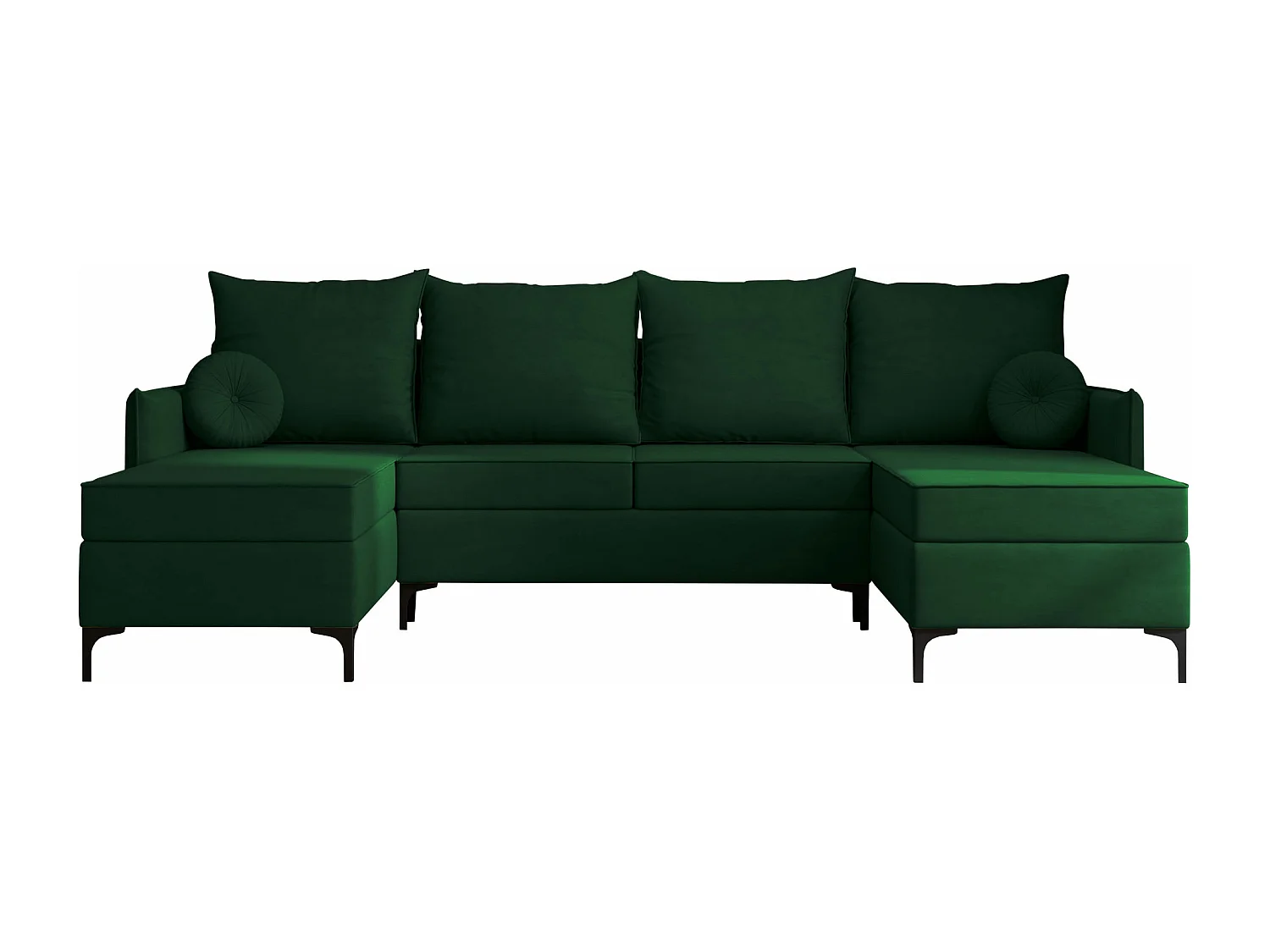 Canapé d'angle Clovis 111, Vert, Fonction de couchage, Boîte de literie, 281x168x101cm