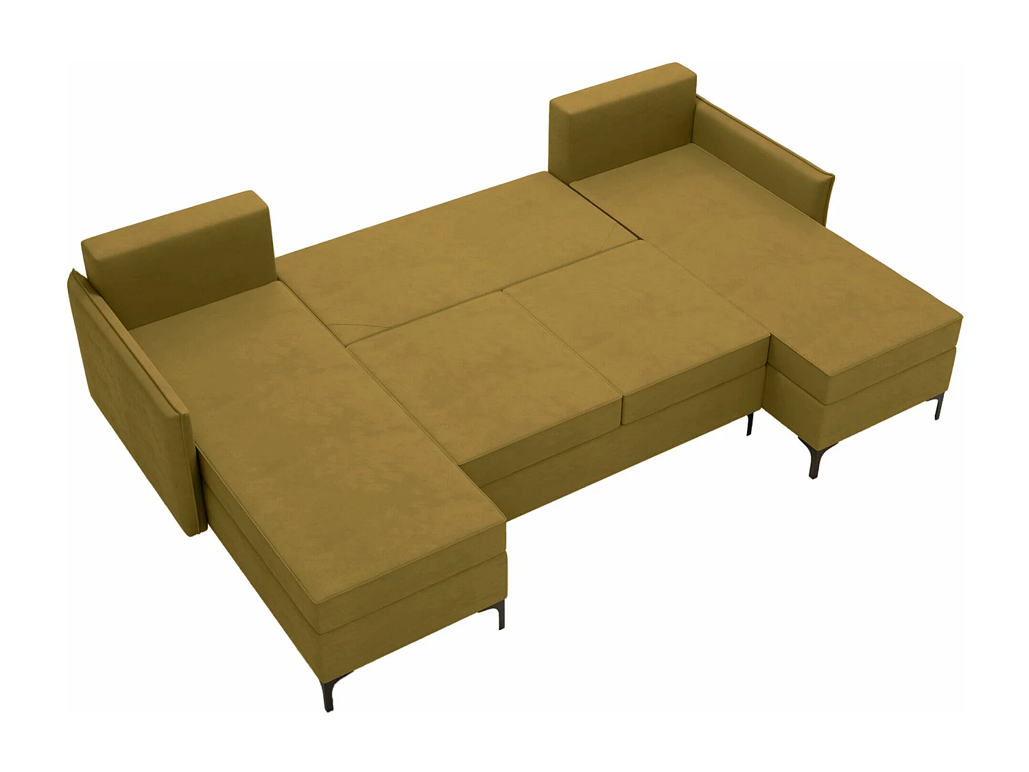 Sofá rinconero Clovis 111, Verde, Función de descanso, Almacenaje, 281x168x101cm