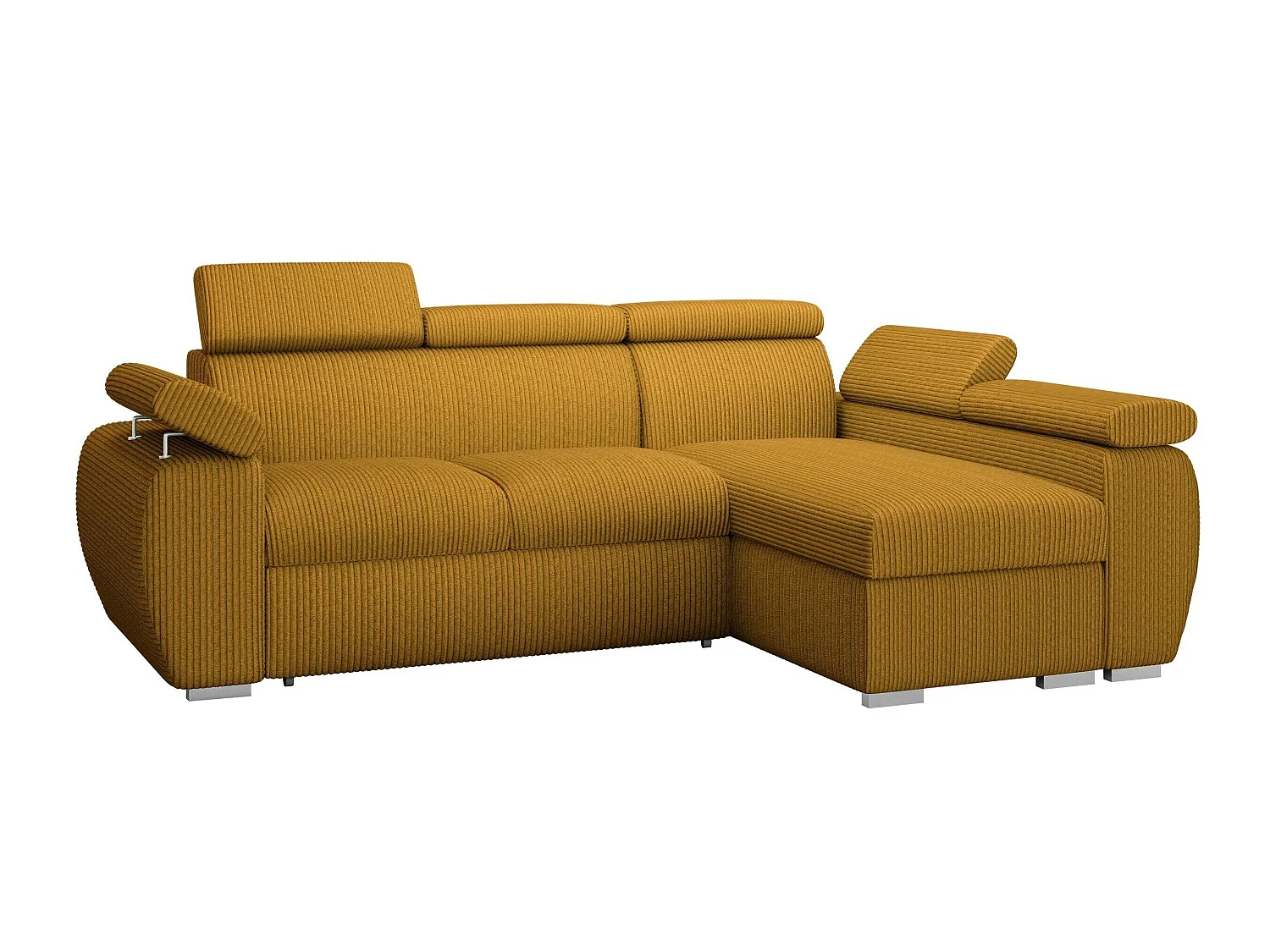 Sofá rinconero Columbus 192, Amarillo, Función de descanso, Almacenaje