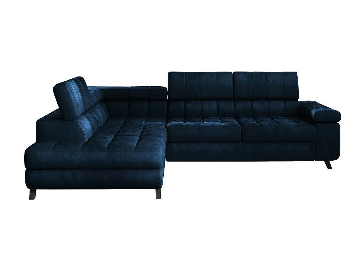 Sofá rinconero Comfivo 207, Azul, Función de descanso, Almacenaje, 264x203x73cm