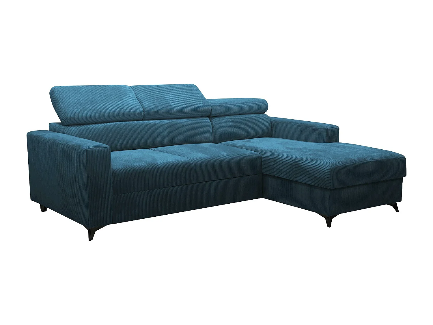 Sofá de canto Columbus 191, Azul, Funcionalidade de dormir, 24x17x8cm