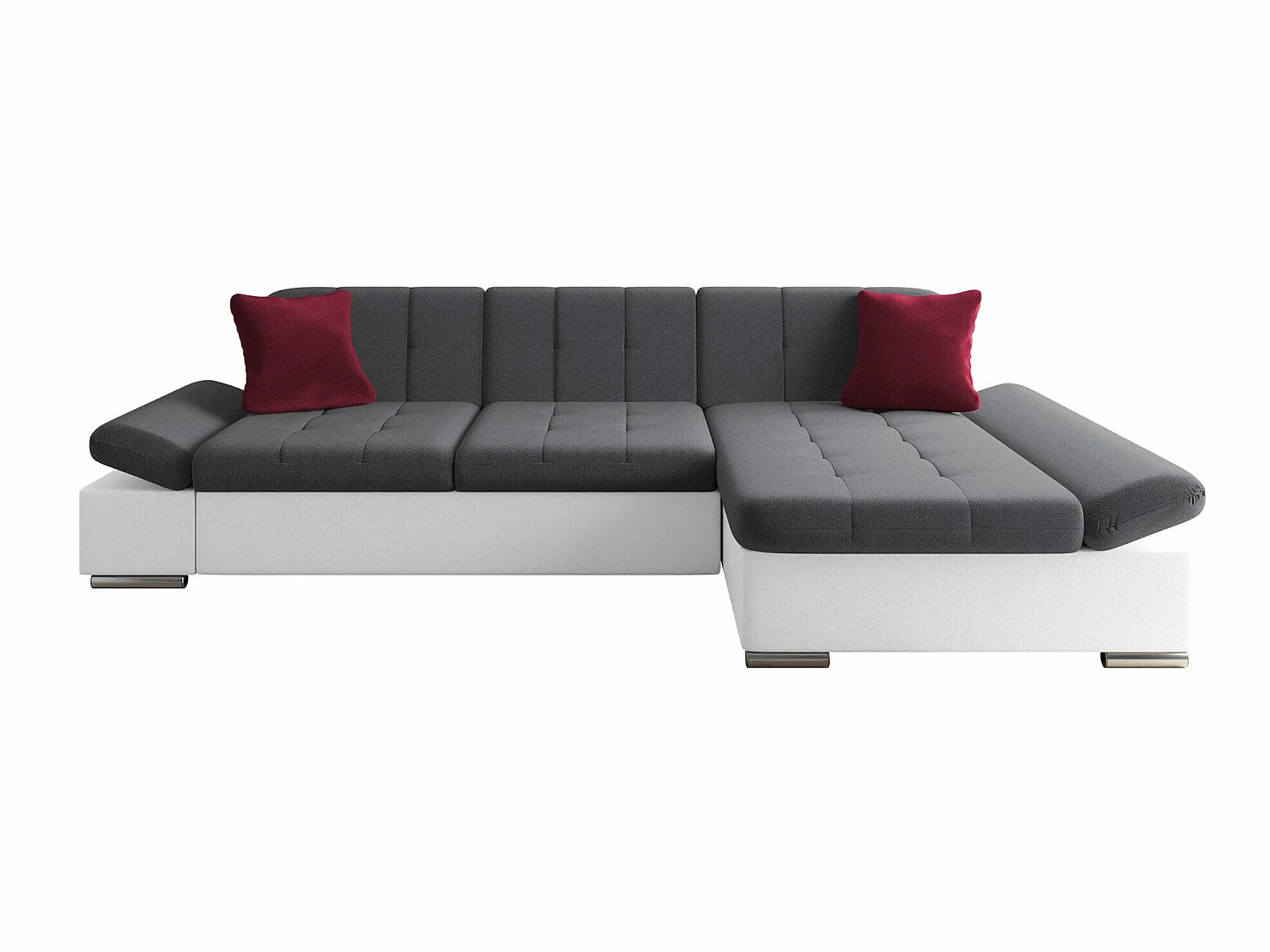 Sofá rinconero Comfivo Serenitas, Gris oscuro, Función de descanso