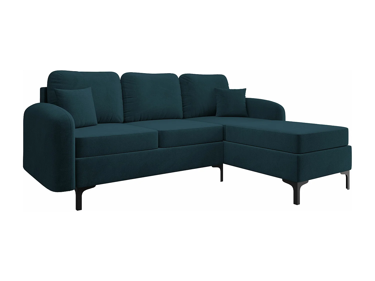 Canapé d'angle Torlua 103, Turquoise, Fonction de couchage, Boîte de literie, 225x172cm