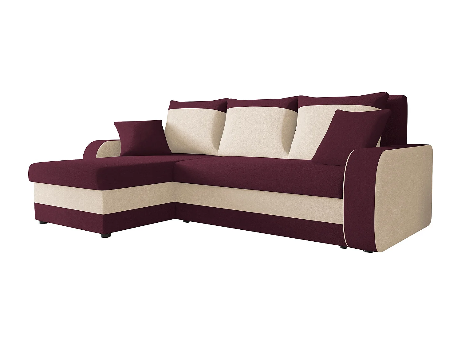 Canapé d'angle Comfivo Melissa I, Pourpre, Disponible, 238x147x80cm