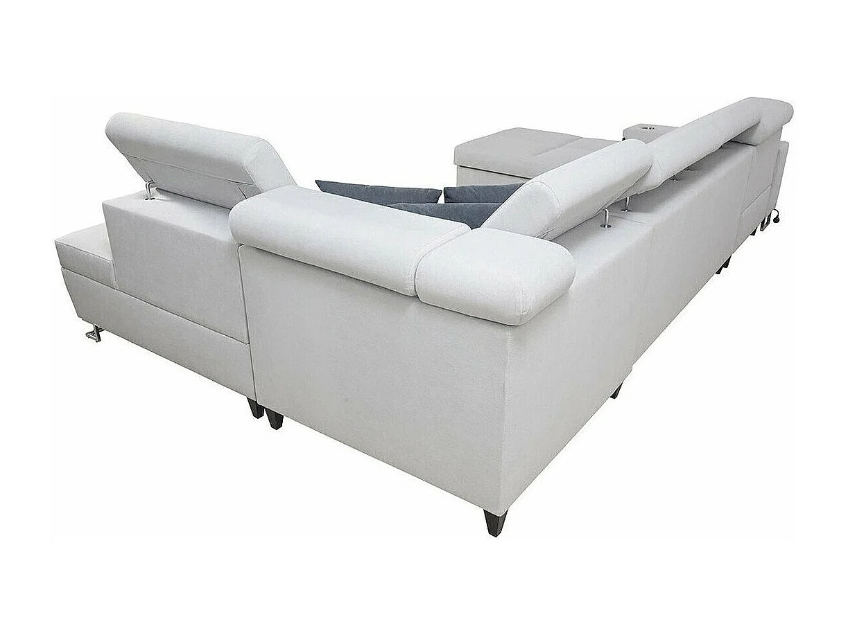 Canapé d'angle Pearland 114, Gris, Fonction de couchage, Boîte de literie, 360x221x84cm