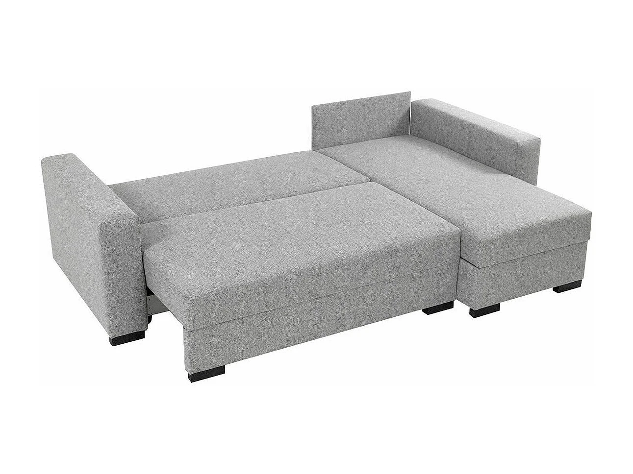 Canapé d'angle Columbus 187, Gris, Fonction de couchage, Boîte de literie, 242x155x88cm