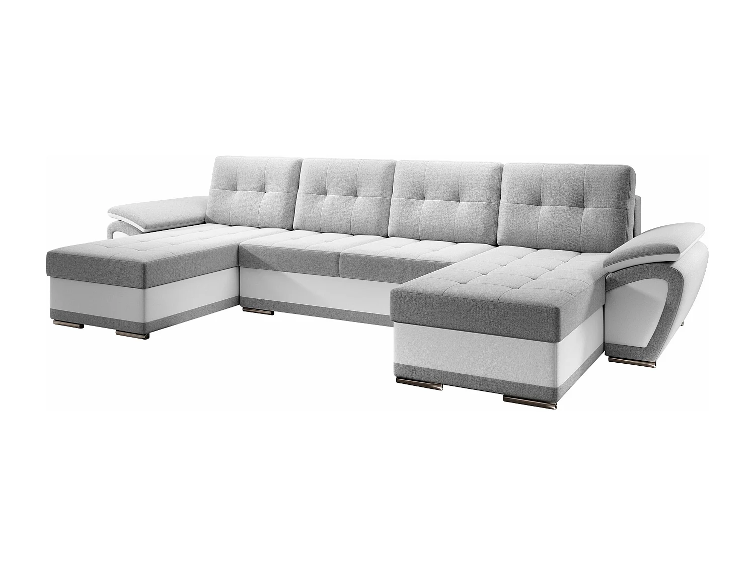 Sofá rinconero Arvada 115, Gris, Función de descanso, Almacenaje, 336x157x97cm