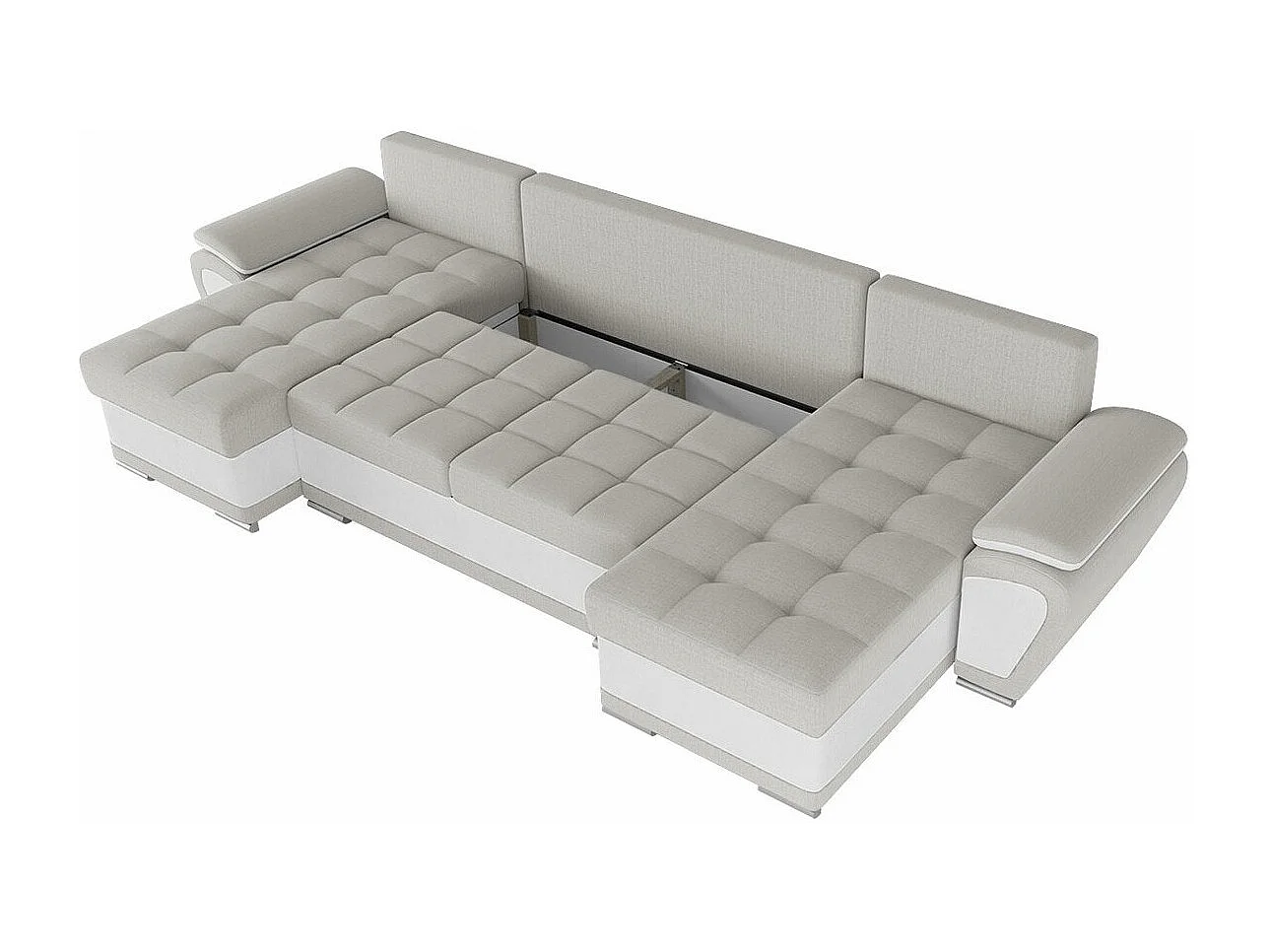 Sofá rinconero Arvada 115, Gris, Función de descanso, Almacenaje, 336x157x97cm