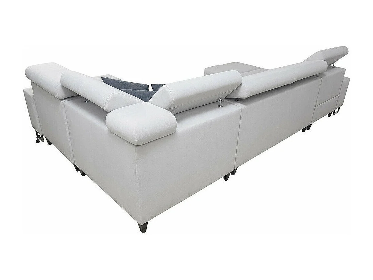 Canapé d'angle Pearland 112, Bleu, Fonction de couchage, Boîte de literie, 360x207x84cm