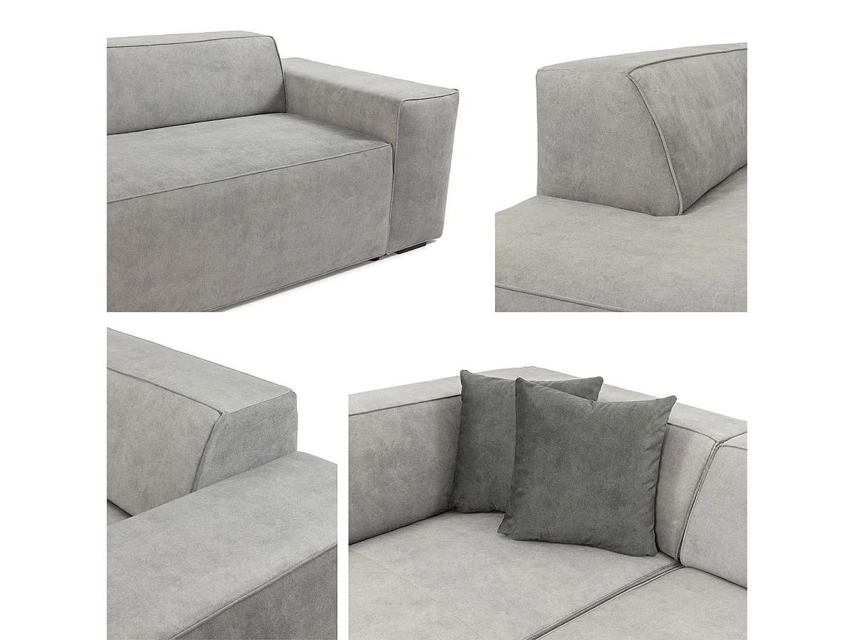 Divano angolare Comfivo 289, Grigio, Senza, 267x205x73cm