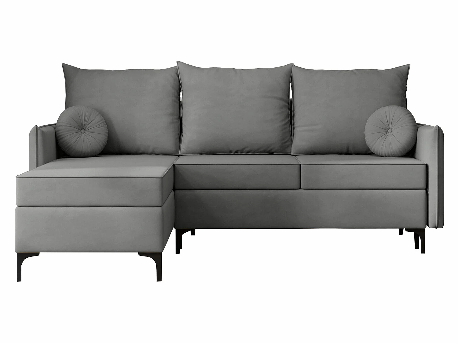 Canapé d'angle convertible 3 places en tissu gris CLOVIS