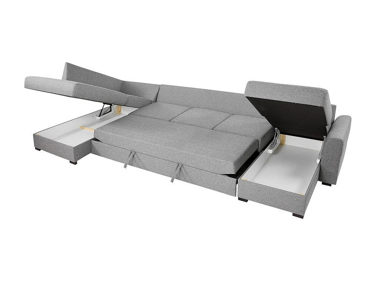 Divano angolare Comfivo 191, Grigio, Con, 370x186x85cm