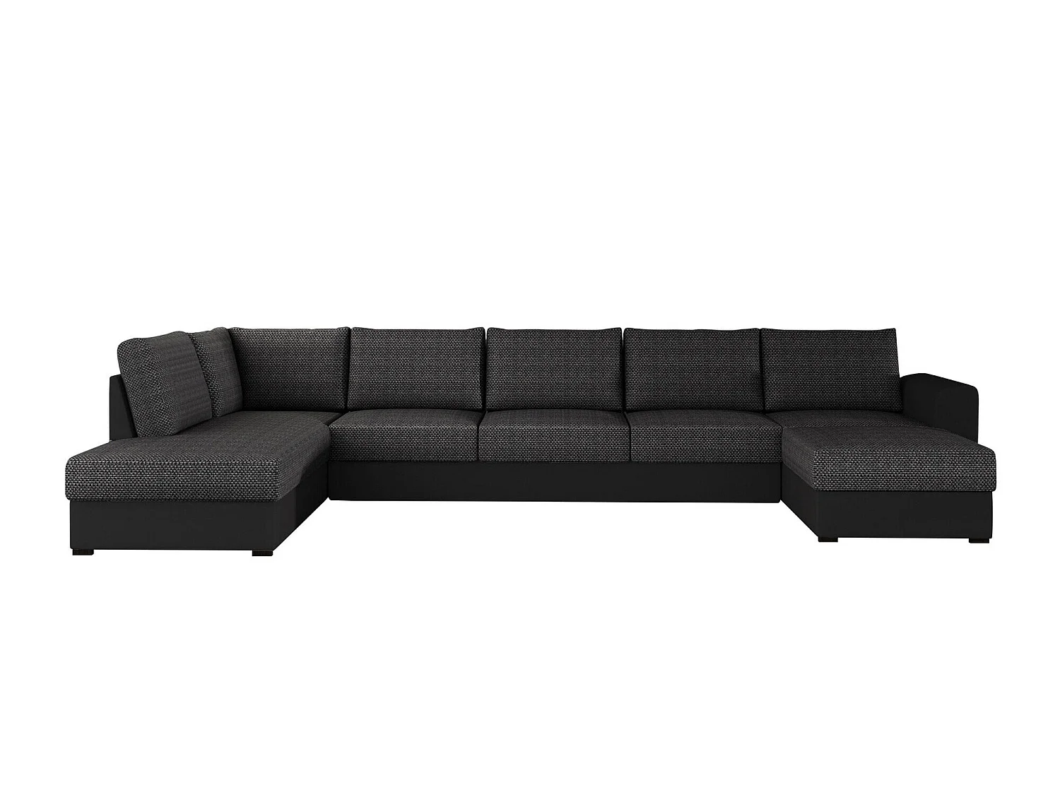 Canapé d'angle convertible 3 places en simili cuir gris