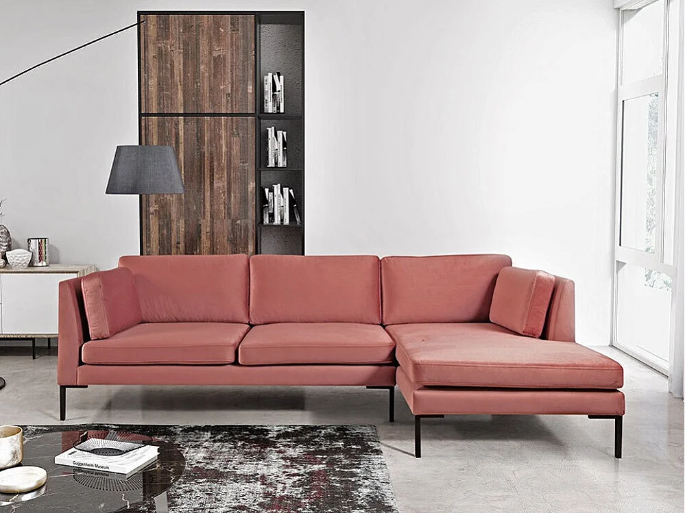 Sofá de canto Temple 108, Rosé, Funcionalidade de dormir, 28x16x9cm