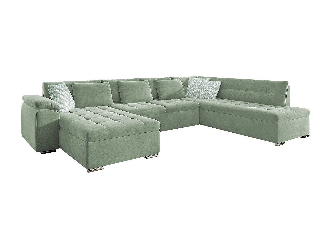 Canapé d'angle Comfivo Gemma, Vert, Disponible, 348x205x76cm