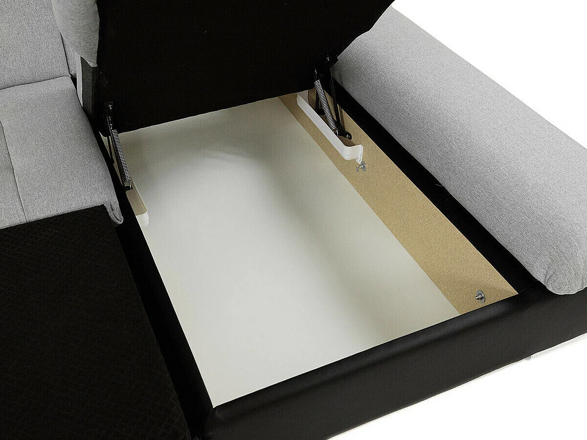 Canapé d'angle convertible 3 places en tissu blanc 278x161x76 cm