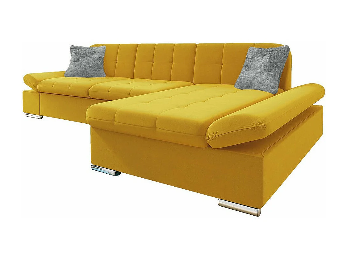 Sofá rinconero Comfivo 219, Amarillo, 278x161x76cm