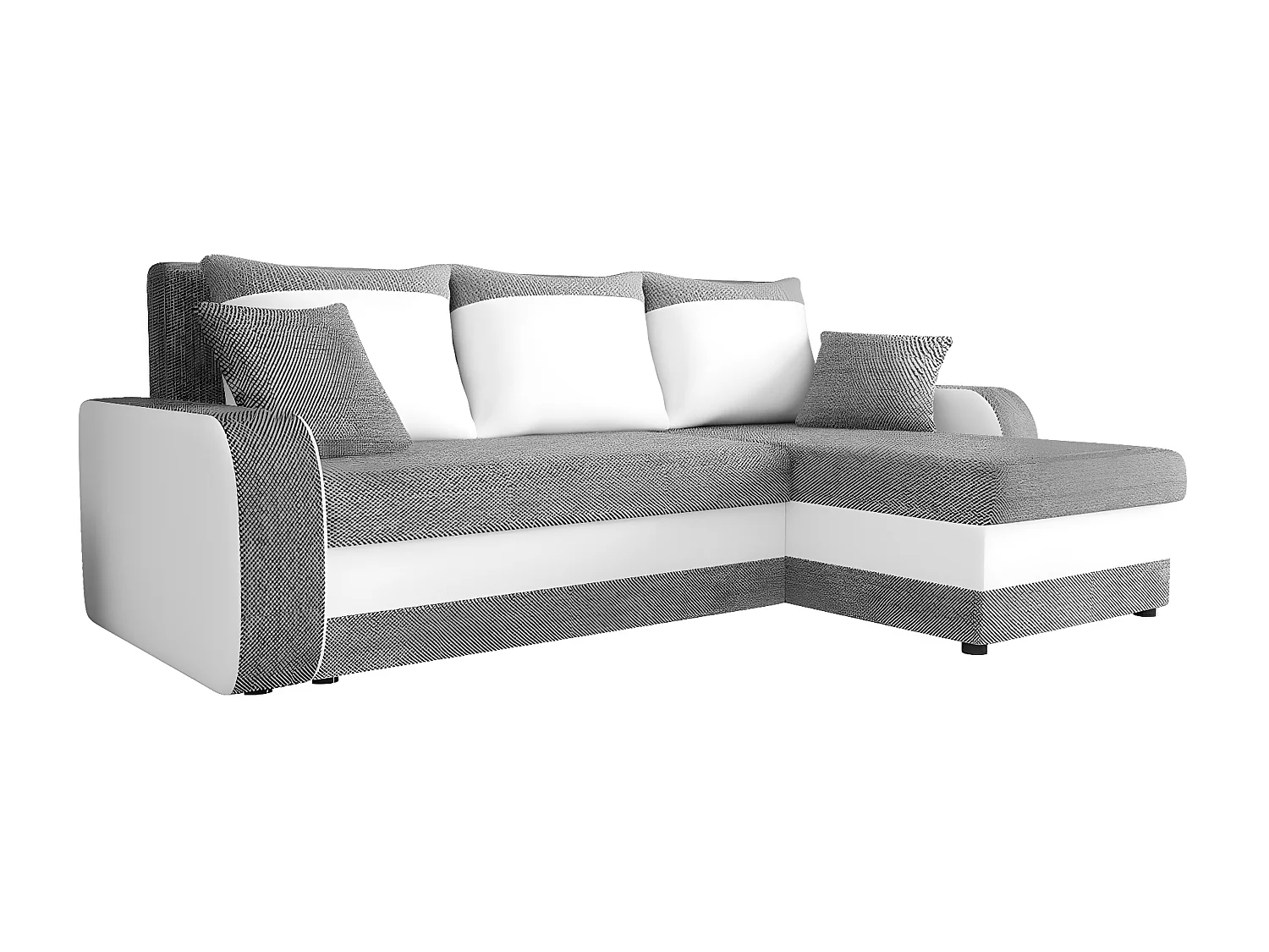 Sofá rinconero Comfivo 135, Gris, Función de descanso, Almacenaje, 238x147x80cm