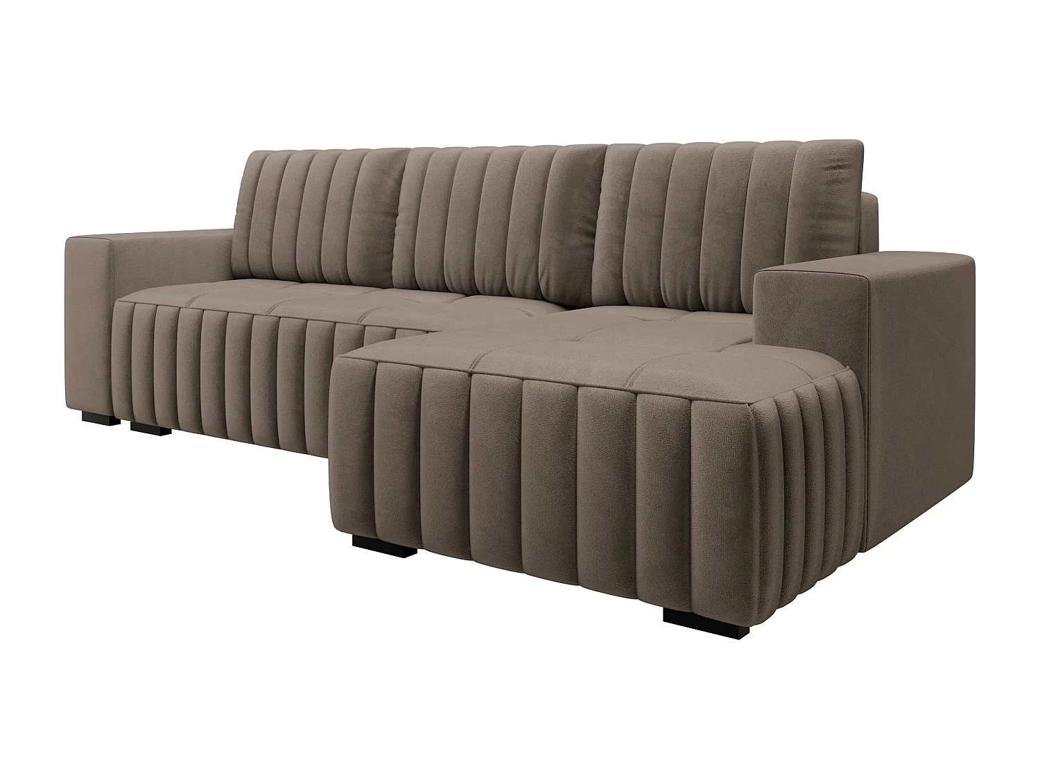 Canapé d'angle Columbus 154, Marron, Disponible, 240x140x85cm