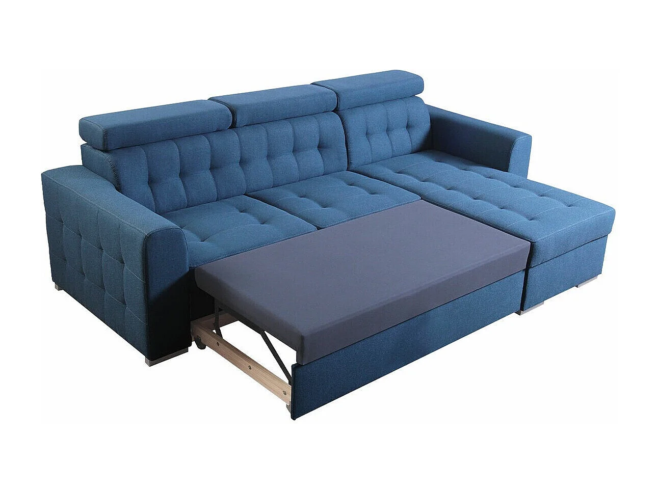 Canapé d'angle Temple 123, Bleu, Disponible, 265x175x87cm