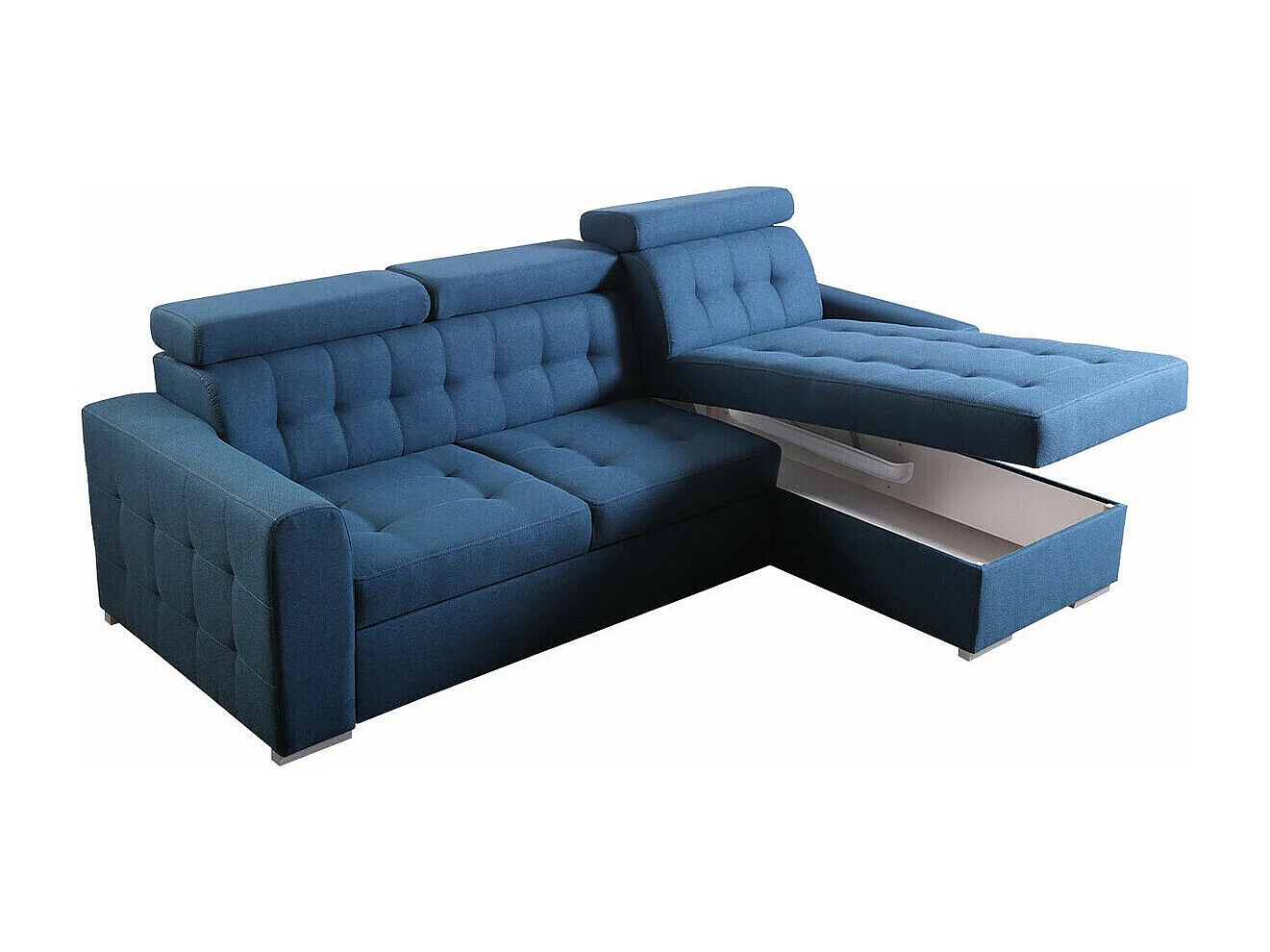 Canapé d'angle Temple 123, Bleu, Disponible, 265x175x87cm