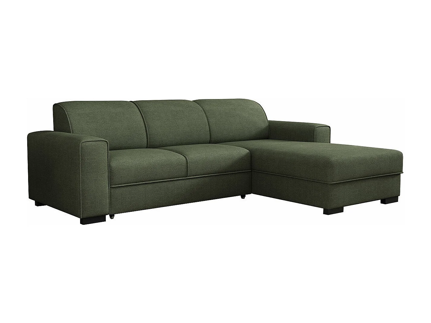 Sofá rinconero Columbus 186, Verde, Función de descanso, Almacenaje, 260x182x90cm