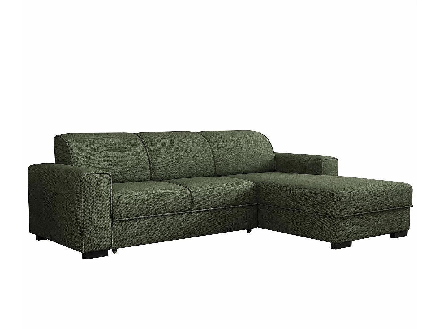 Canapé d'angle convertible 3 places en tissu vert COLUMBUS 260x182x90 cm