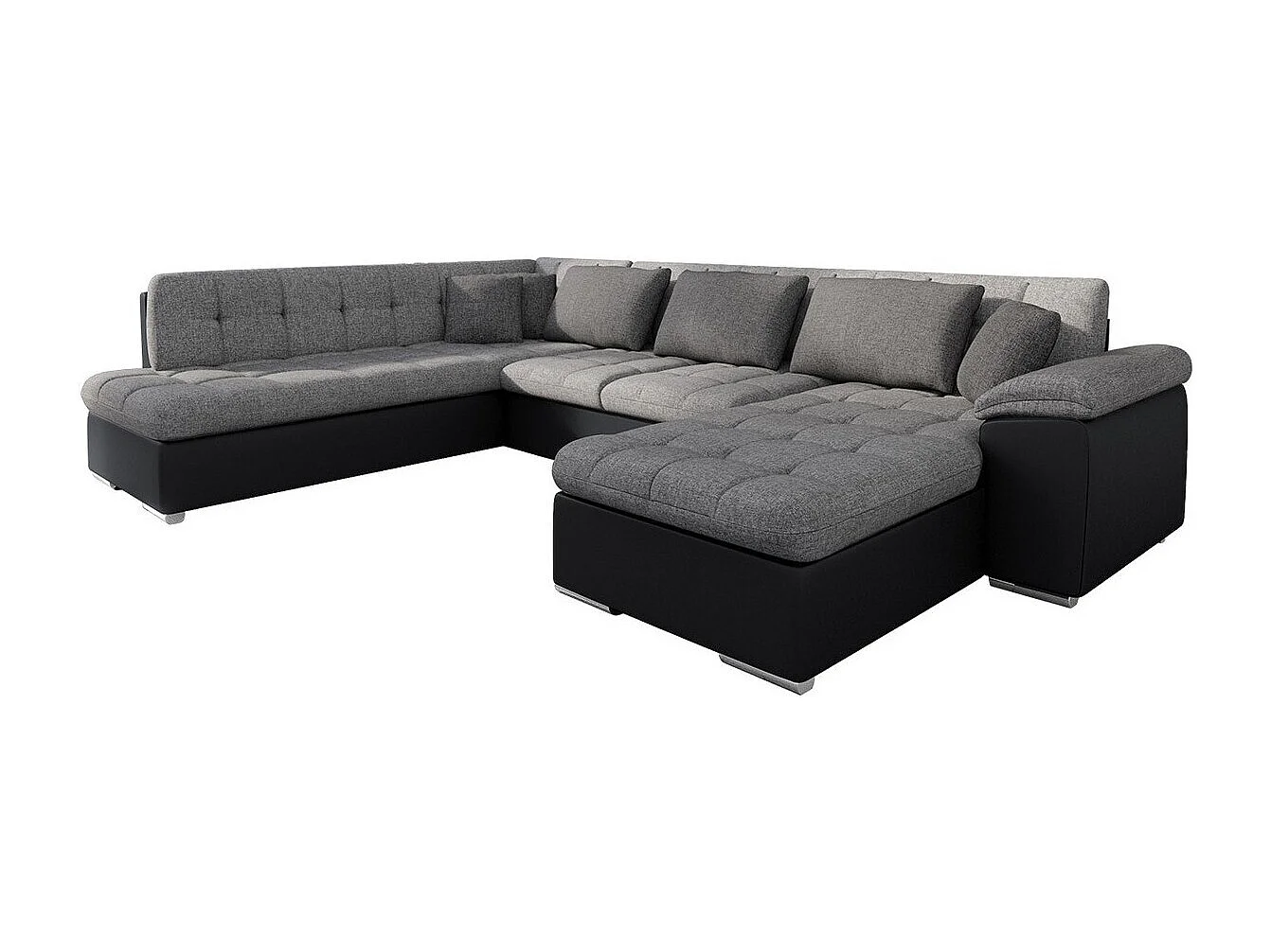 Sofá rinconero Comfivo 140, Gris, Función de descanso, 348x205x76cm