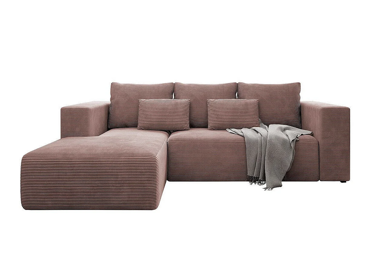 Sofá rinconero Arvada 116, Rosa, Función de descanso, Almacenaje