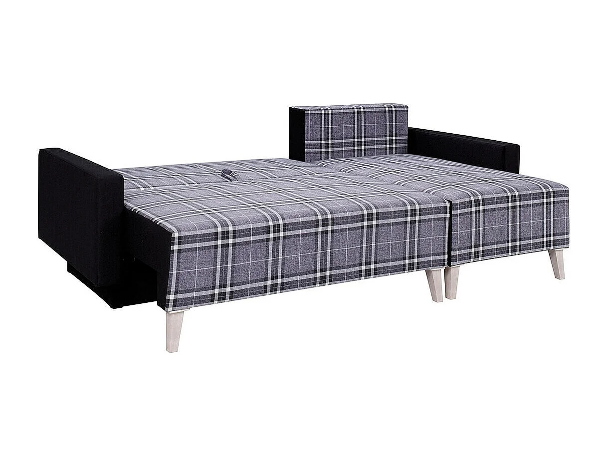 Sofá rinconero Etrmoru 134, Gris, Función de descanso, Almacenaje, 225x140x90cm