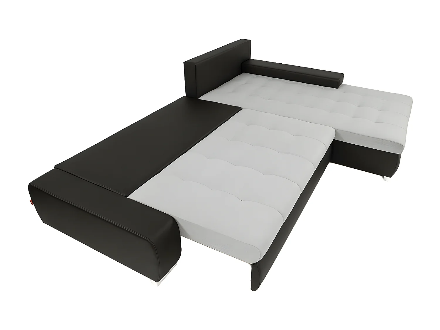 Sofá rinconero Comfivo 147, Negro, Función de descanso, Almacenaje, 302x213x80cm